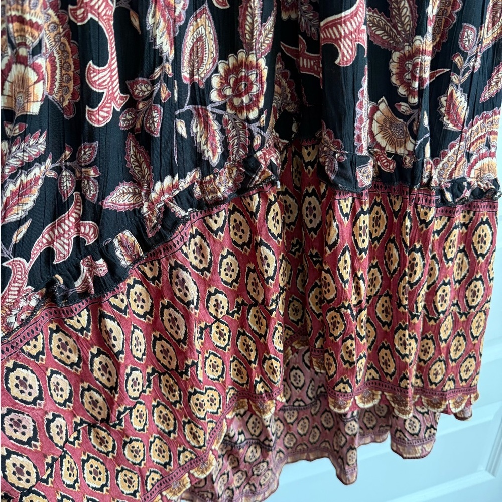 Angie V-neck Twist Front 3/4 Sleeve Boho Maxi Dress With Slit NWT - Picture 10 of 16
